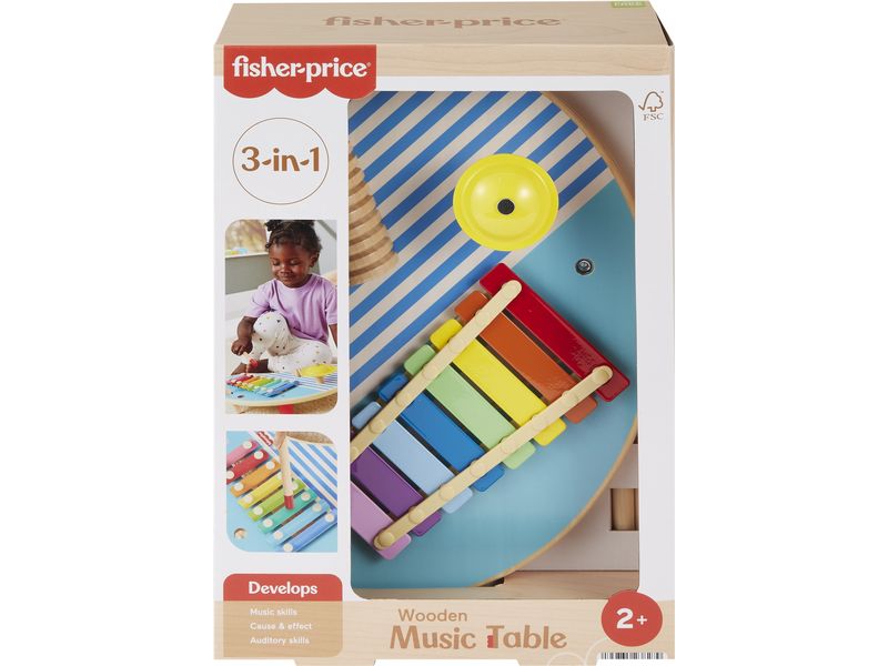 Fisher-Price Musiktisch aus Holz Holz-Musikspielzeug für Kleinkinder