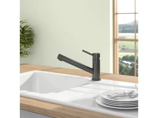 Robinet cuisine VILLEROY ET BOCH Como Shower anthracite + nettoyant
