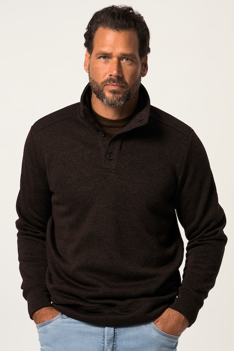 Troyer, Strickfleece, Troyerkragen mit Knöpfen, Tall