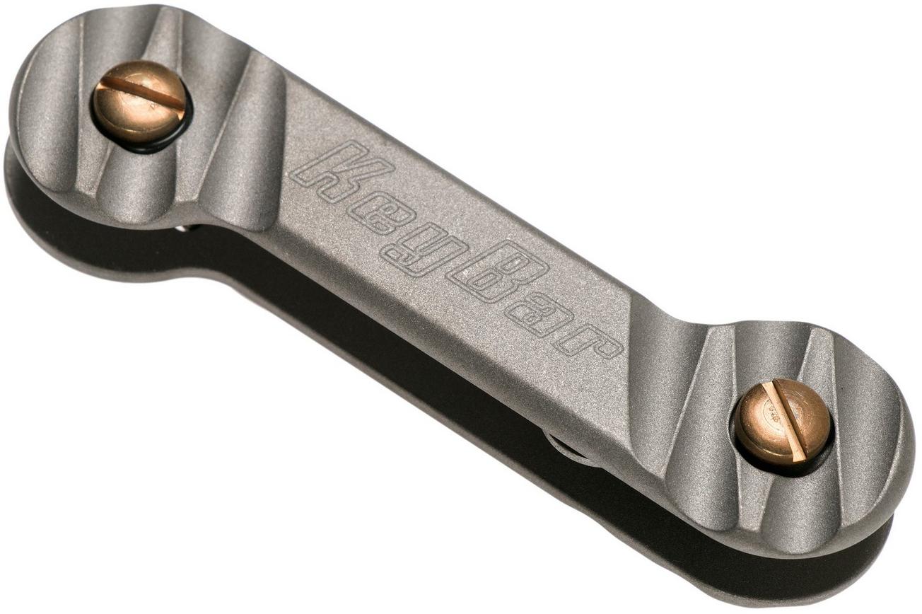 KeyBar Carved Sandblasted Titanium sleutel organiser