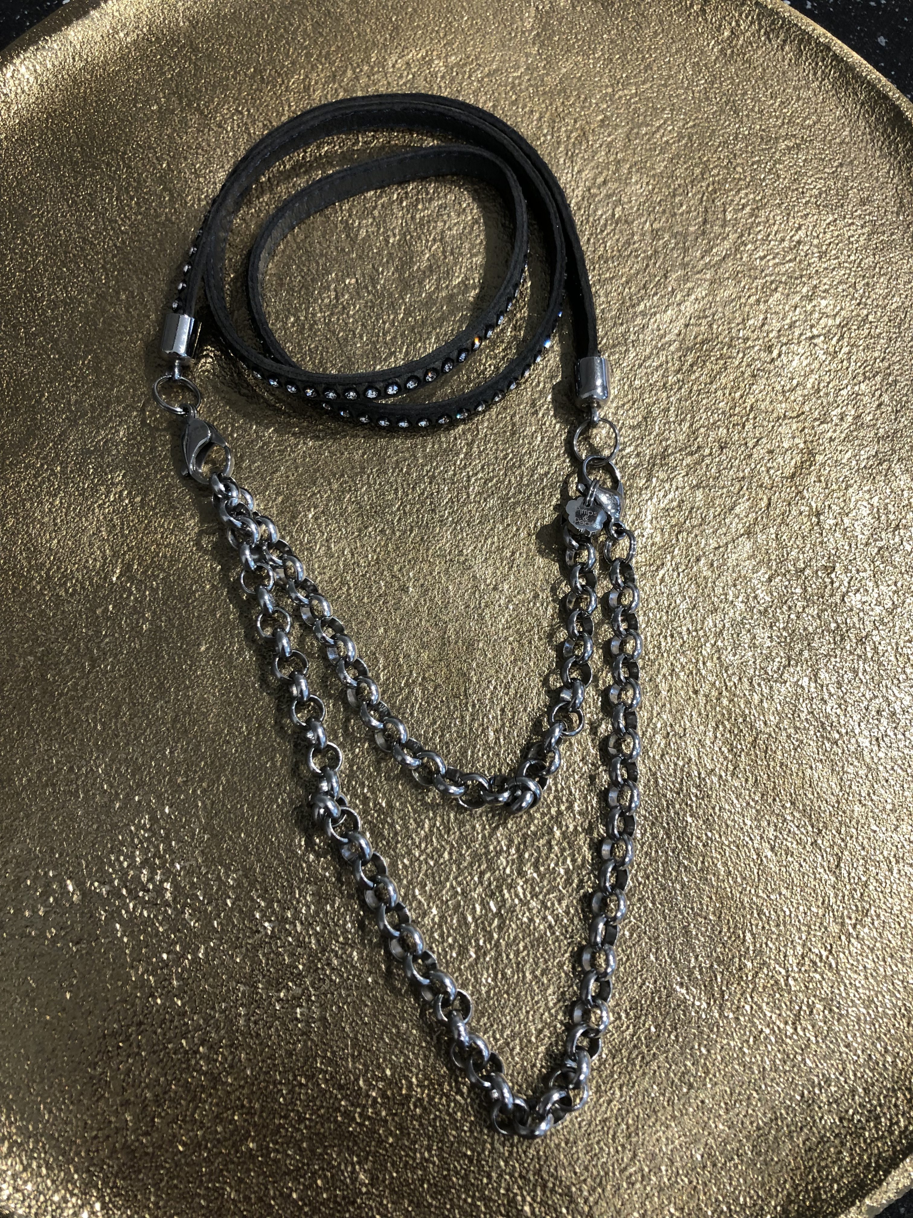 Pimps & Pearls- Ketting- Grijs
