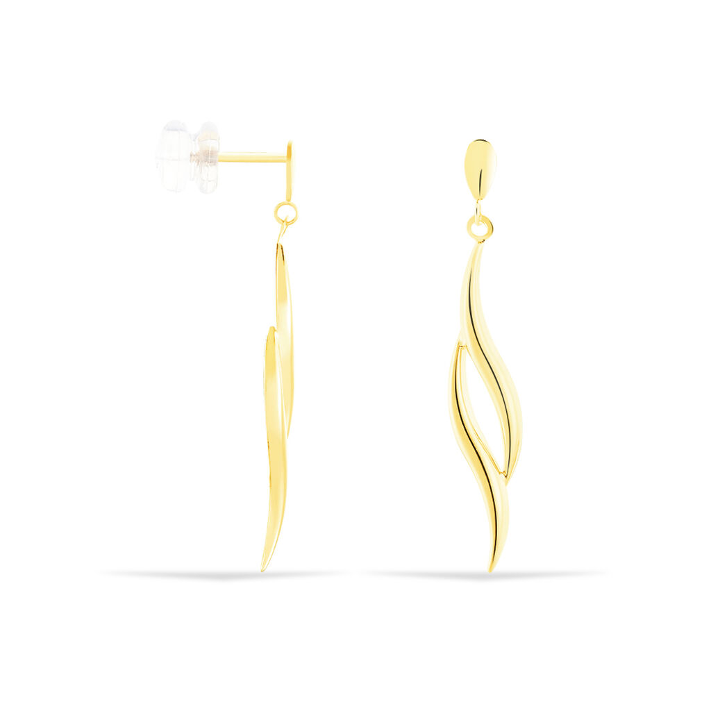 Boucles D'oreilles Pendantes Merone Vagues Or Jaune