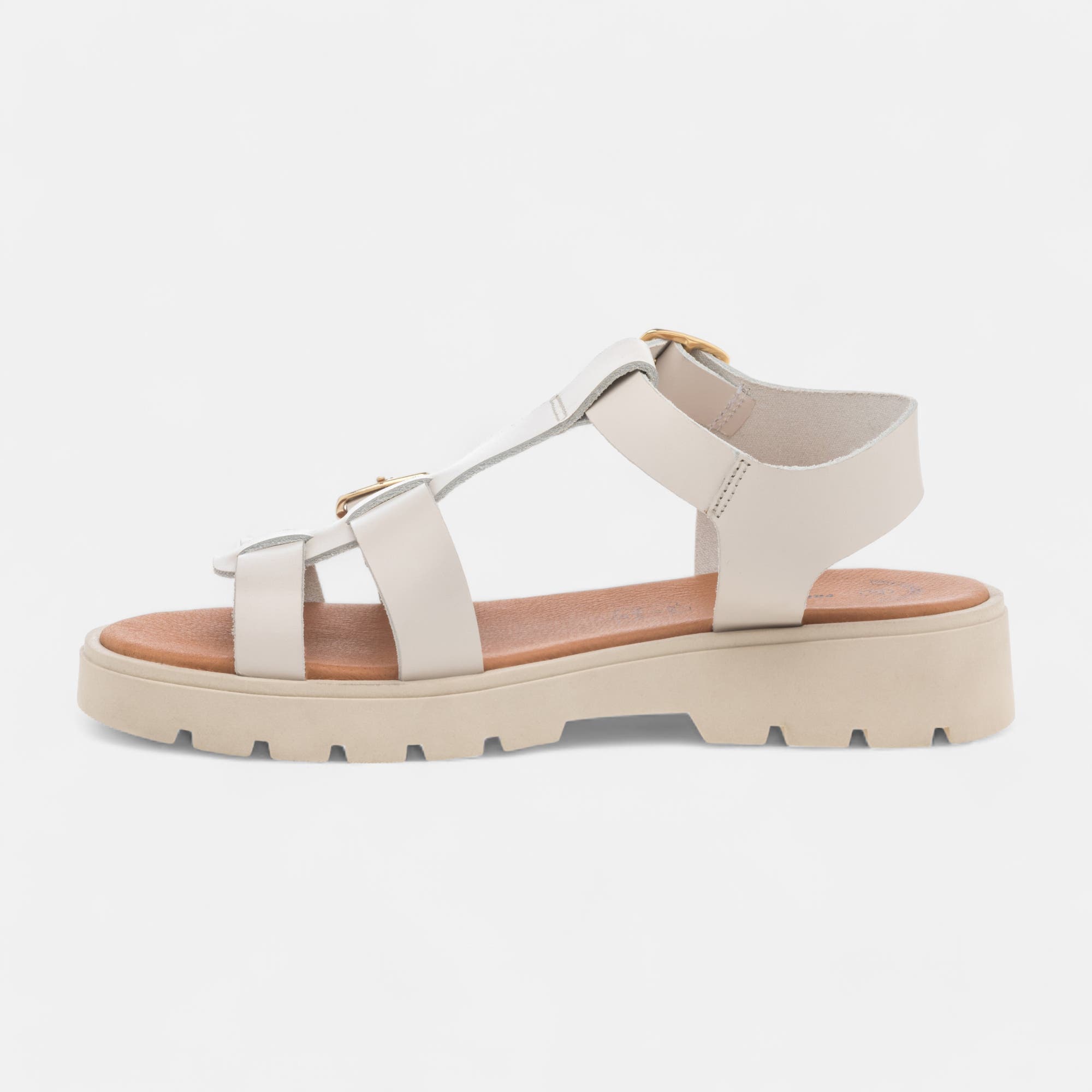 Sandales Femme en cuir beige