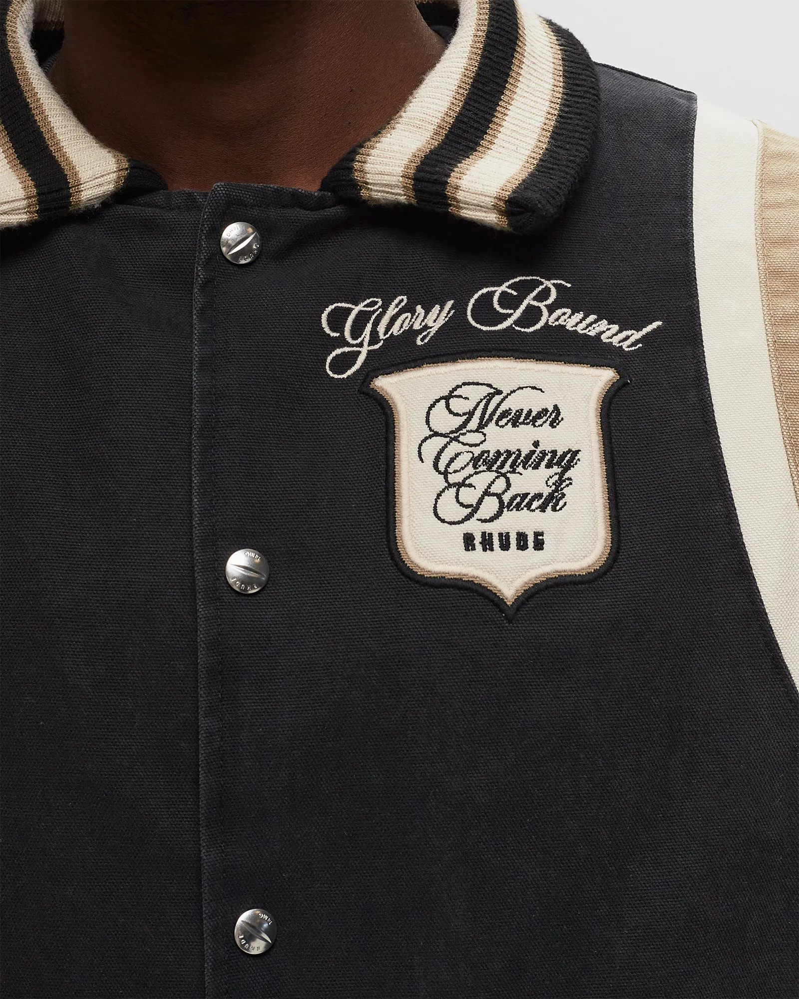 Rhude WASHED CANVAS VARSITY JACKET