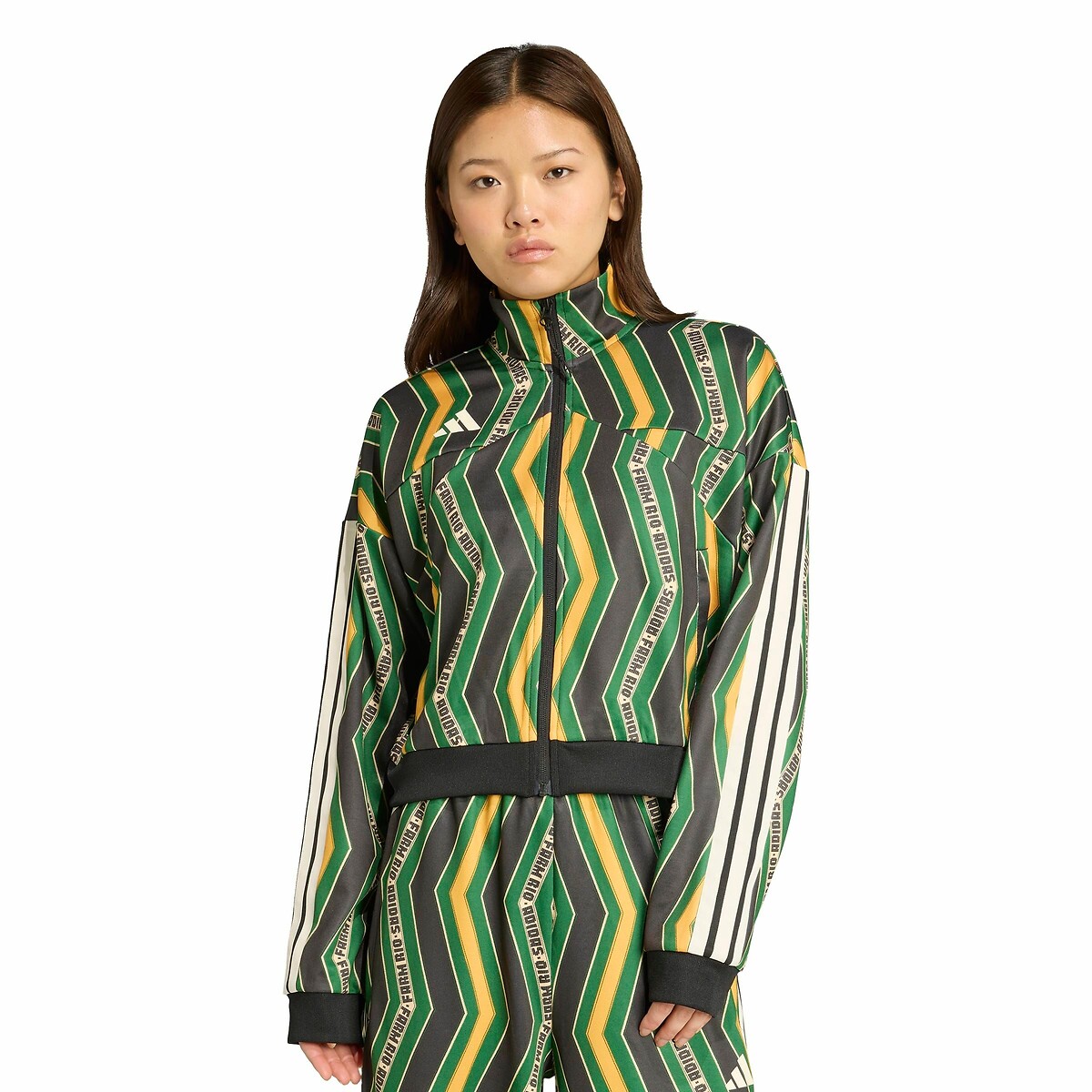 ADIDAS ROUPAS ESPORTIVAS<br>Colete com zíper estampado FARM RIO