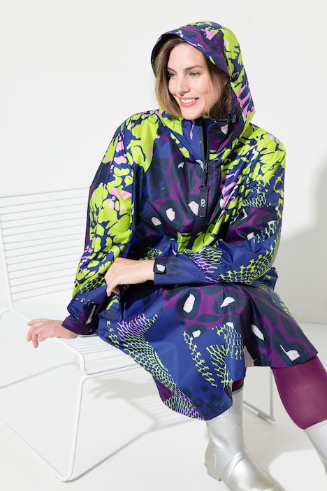 Funktions-Regencape, Unisex, Print, Kapuze