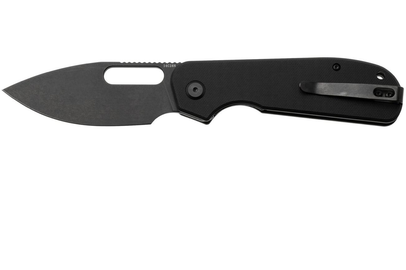 Eutektik EFD EFD-BBW-L Blackwashed 14C28N, Black G10, linkshandig zakmes