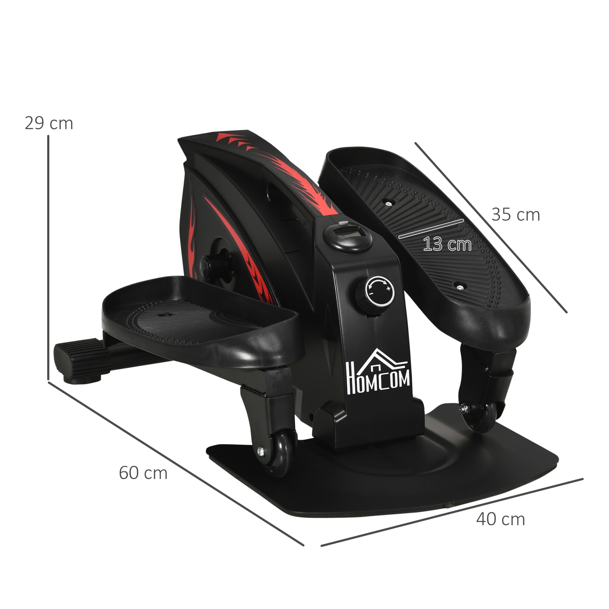 HOMCOM Mini Stepper mit LCD-Monitor schwarz 60 x 40 x 29 cm (LxBxH)