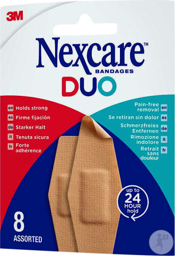 Nexcare 3M Duo Pansement Assortiment 8 Pièces