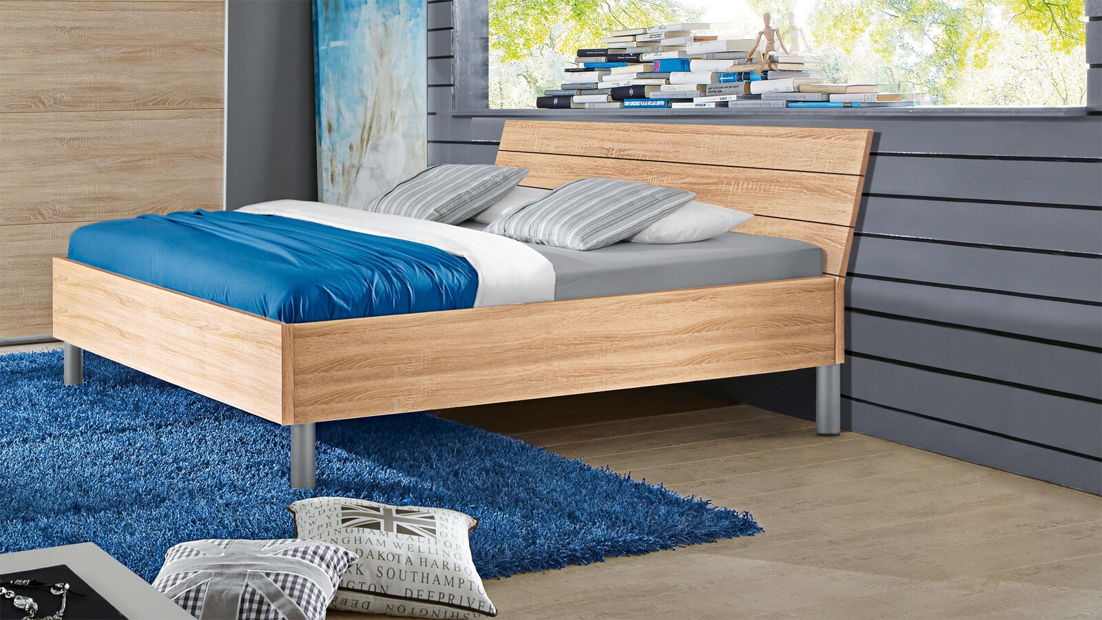 Bettgestell Easy Beds Eiche sägerau Nachbildung ca. 180 x 200 cm