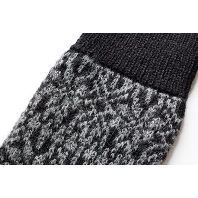 Socke Jacquard Schurwolle, Anthrazit