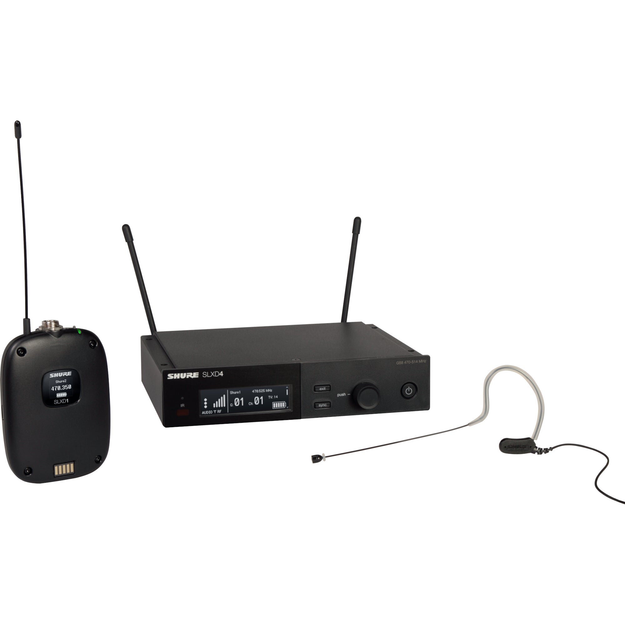Shure SLXD14/153B-G59 draadloze headset (470 - 514 MHz)