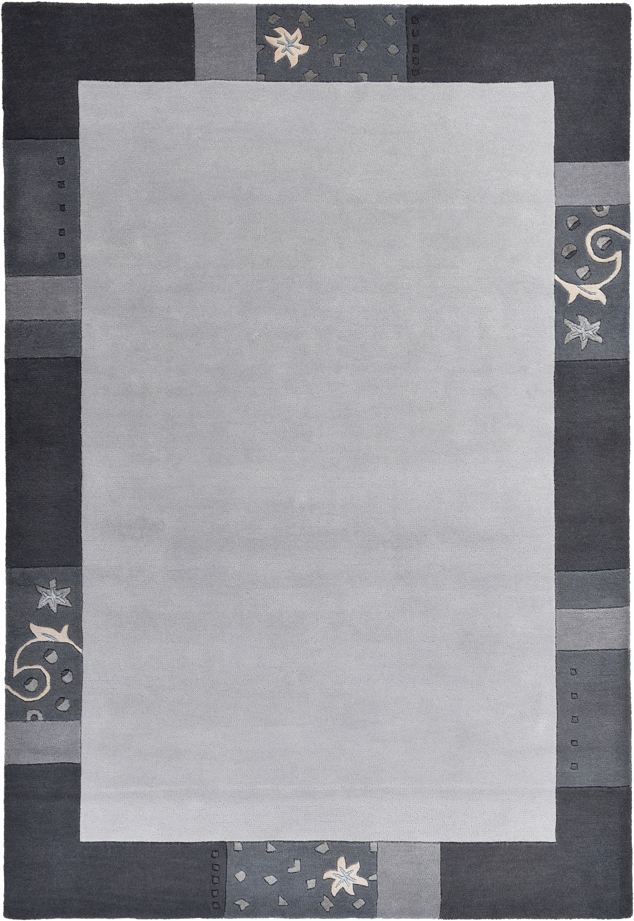 THEKO Wollteppich »Royal Ganges« rechteckig 13 mm Höhe 95% Wolle, mit Bordüre, ideal im Wohnzimmer & Schlafzimmer