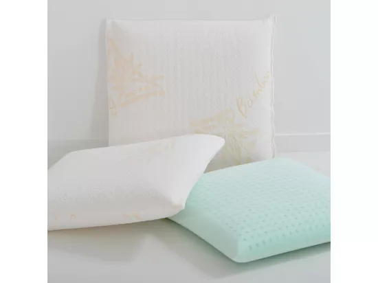 OLYMPE LITERIE | Lot de 2 oreillers 60x60 cm BAMBOO | Mousse avec mémoire de forme