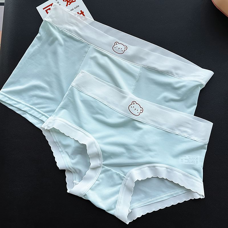 Pancherry - Matching set voor koppels: slipje met berenprint + boxershorts