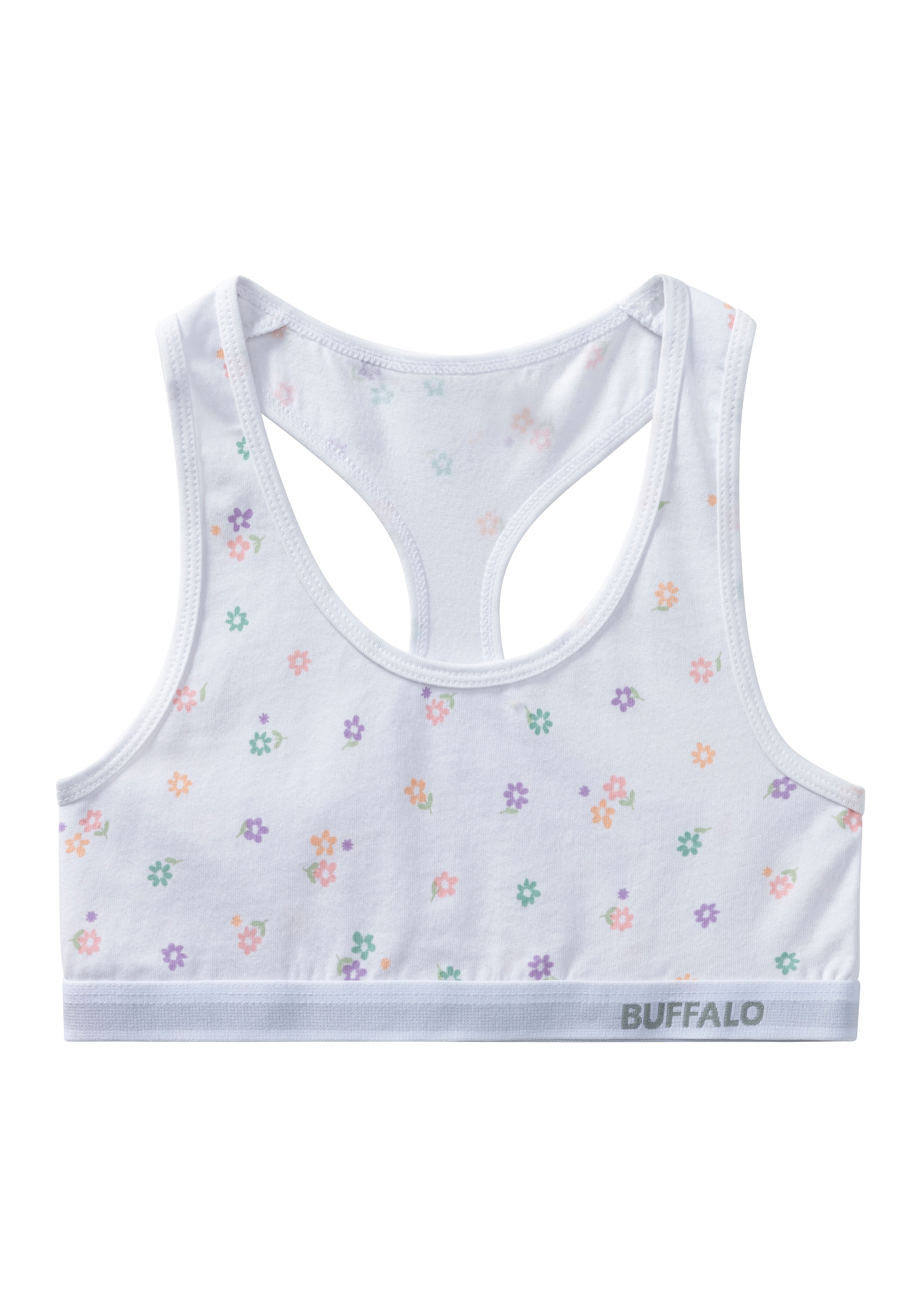Buffalo Bustier, 3 Stk. Uni und Blümchen-Print in einer Packung
