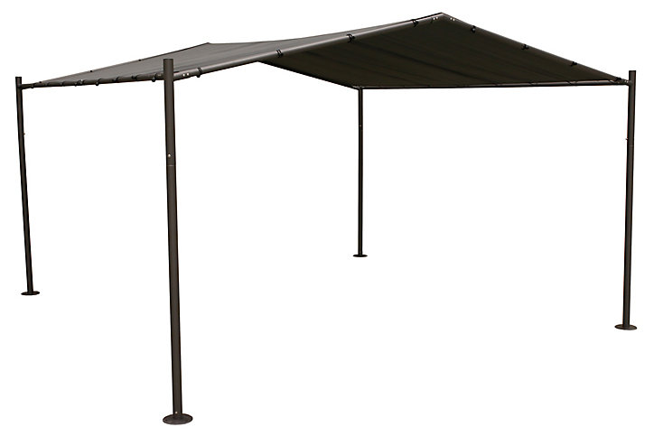 Tonnelle acier et toit polyester Hespéride Certeli ardoise 4 x 4 m