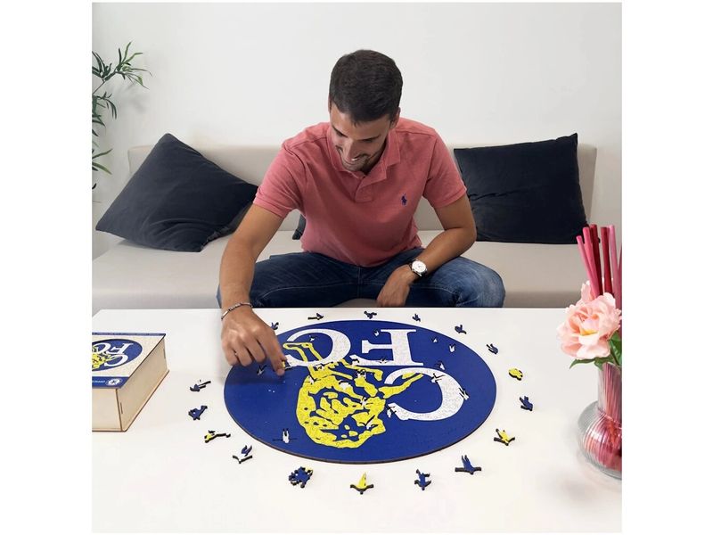 Iconic Puzzle Chelesea FC – Retro Logo Offizielles Holzpuzzle, Grösse M
