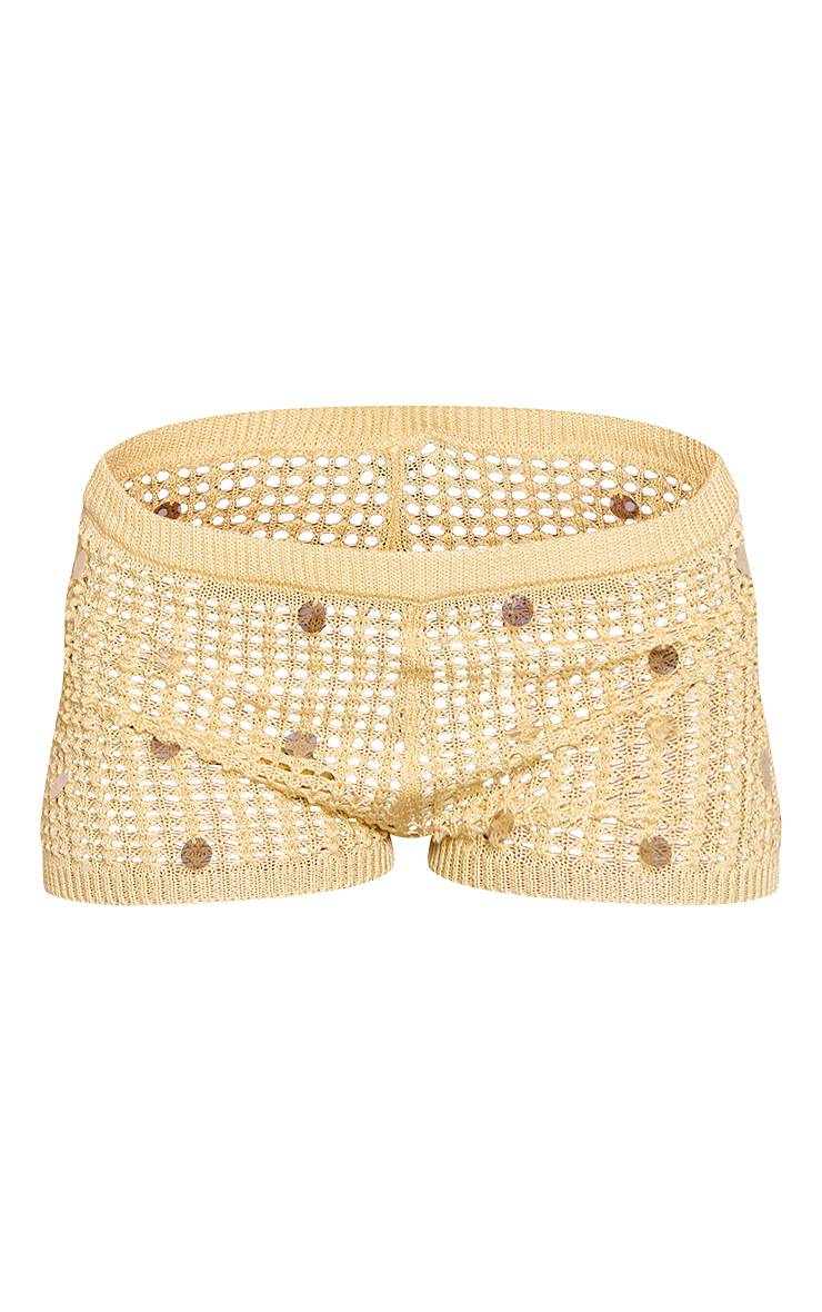 Citron Short En Maille À Sequins