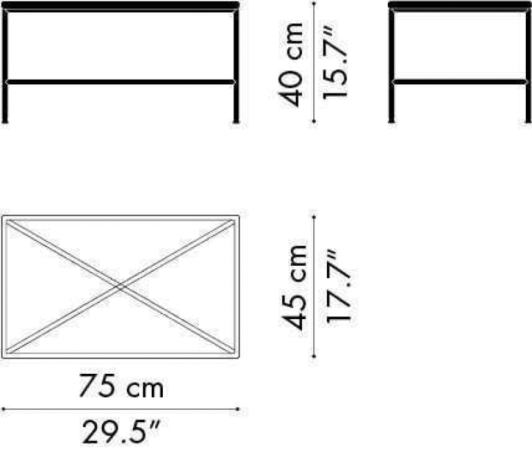 Fritz Hansen Planner salontafel 75x45 charcoal