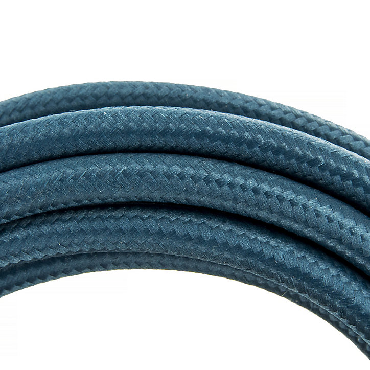 Câble en textile bleu Chacon 2m 2 x 0,75mm² HO3VVH2-F avec interrupteur