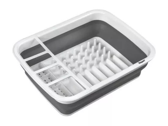 Égouttoir Vaisselle Pliable Rayen - PVC Libre de BPA - Gris/Blanc - 2301.01