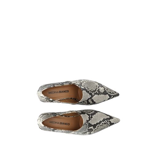 Bianco Rowe Hell Step Down Mules,  White Snake, 40