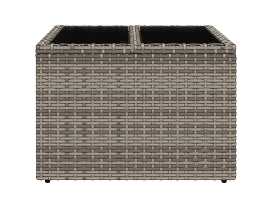 VIDAXL - Table basse Table de jardin dessus en verre gris 55x55x37 cm résine tres...