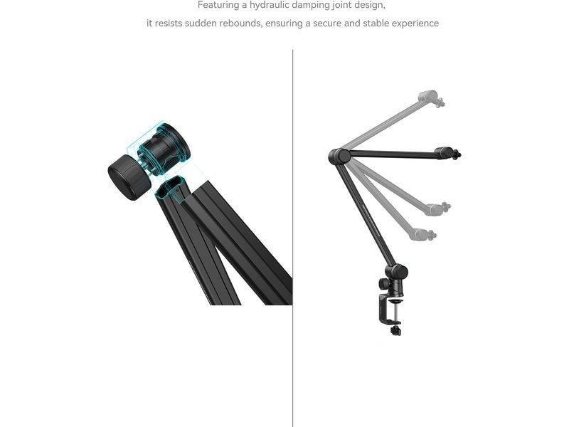 Smallrig Mikrofonarm-Tischhalterung Mikrofongalgenhalterung für für Podcast-Aufnahmen, Live-Audio-Streaming, Vlogging und ähnliche Szenarien