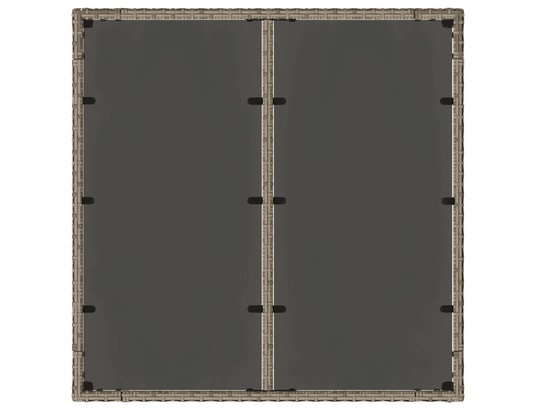 VIDAXL - Table de jardin dessus en verre gris 90x90x75 cm résine tres...