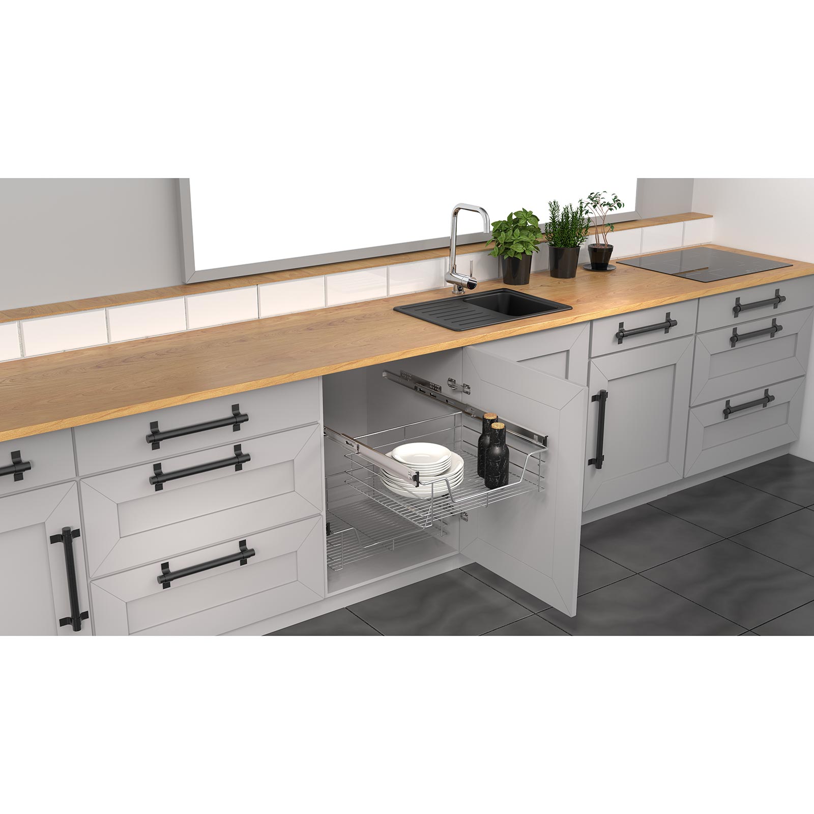 Teleskop-Schublade - für 50 cm breite Schränke
