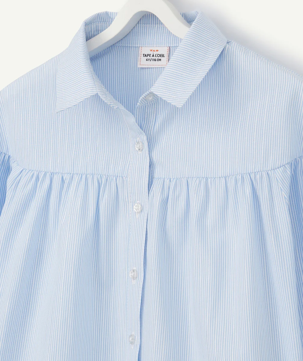CHEMISE RAYÉE BLEU PAILLETÉE FILLE