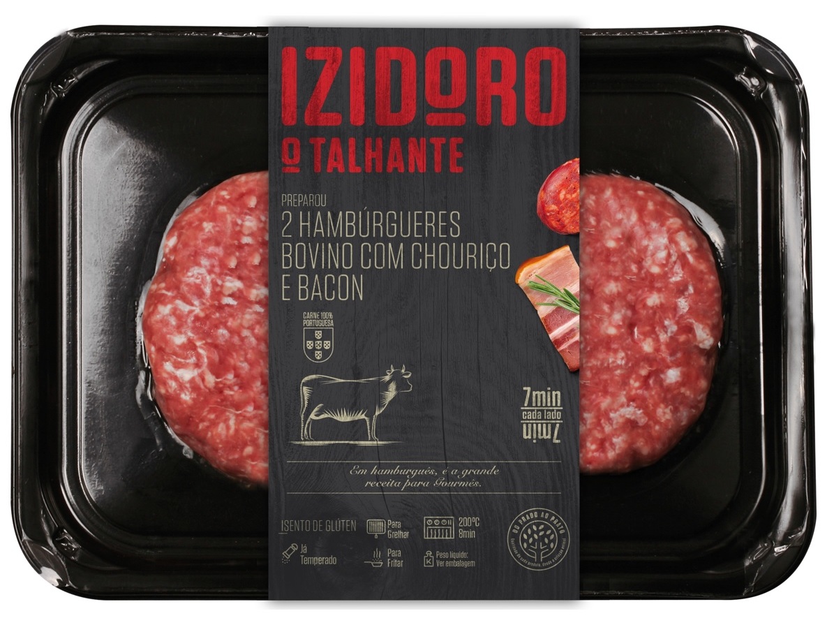 HAMBÚRGUER DE BOVINO COM CHOURICO E BACON 300GR