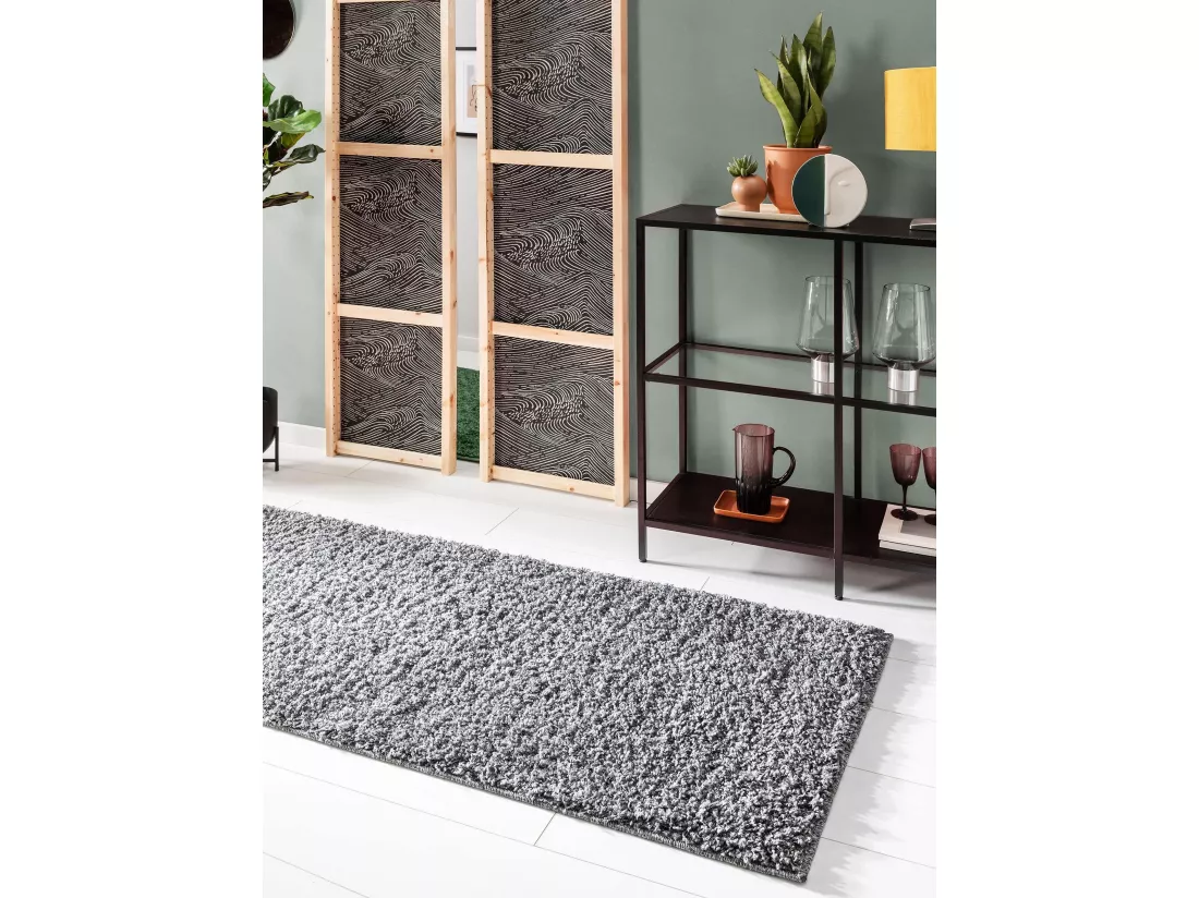 Tapis à poils longs Soho Gris 70x200 cm