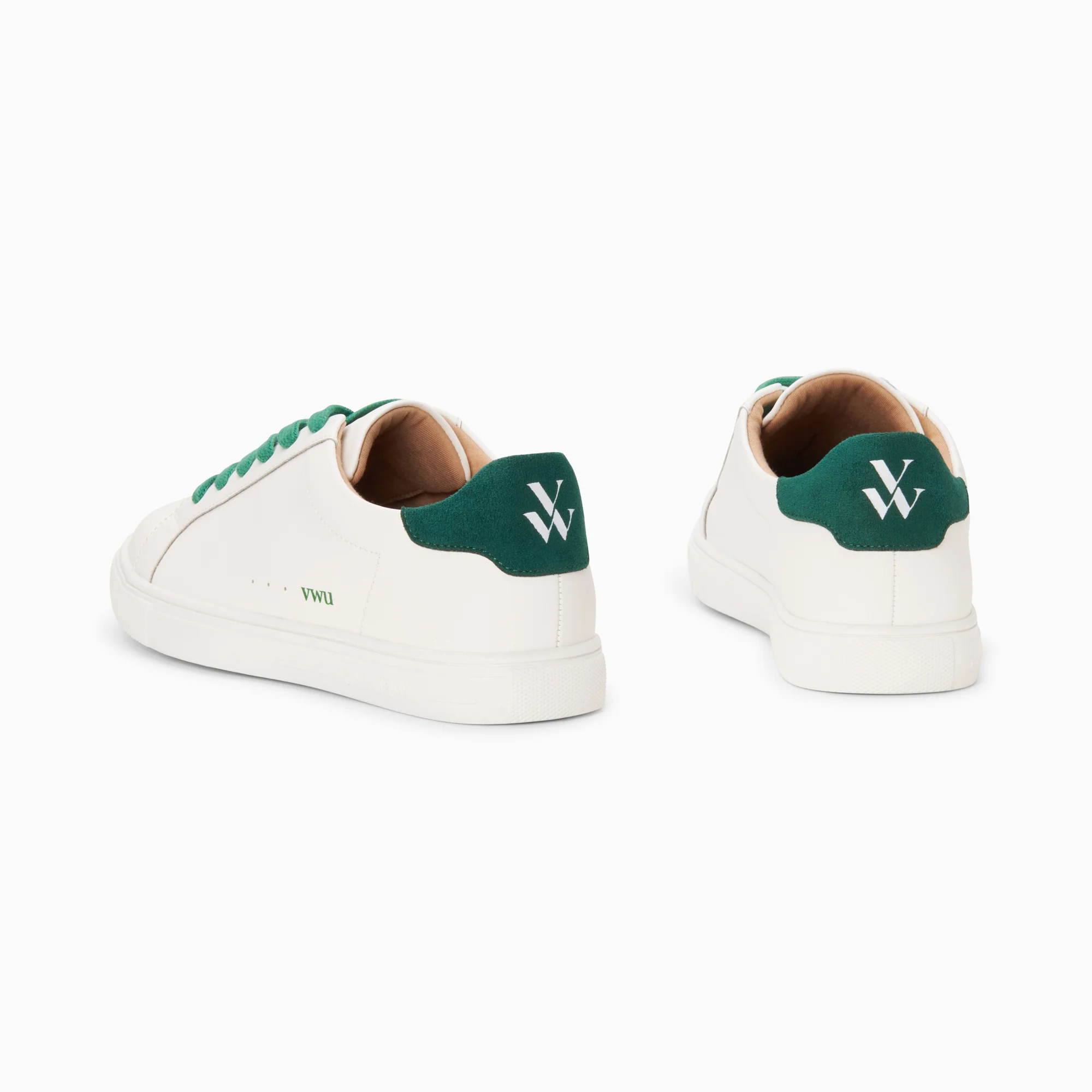 Sneakers-Baskets Steph blanc et vert sapin à lacets