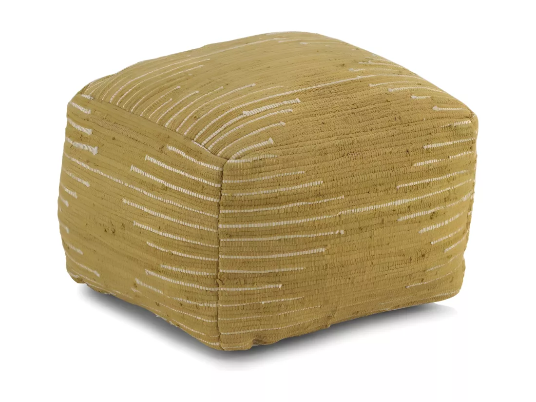 Pouf en coton doré 45x45x35 cm