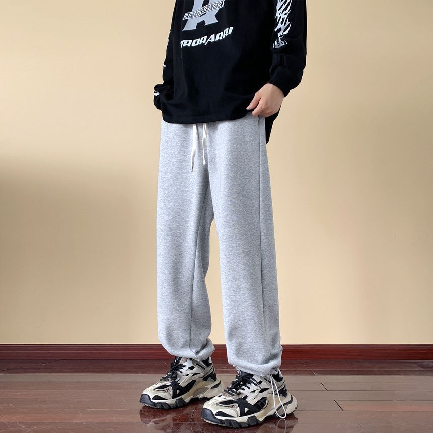 Kimeya - Hoge taille effen joggingbroek met trekkoord