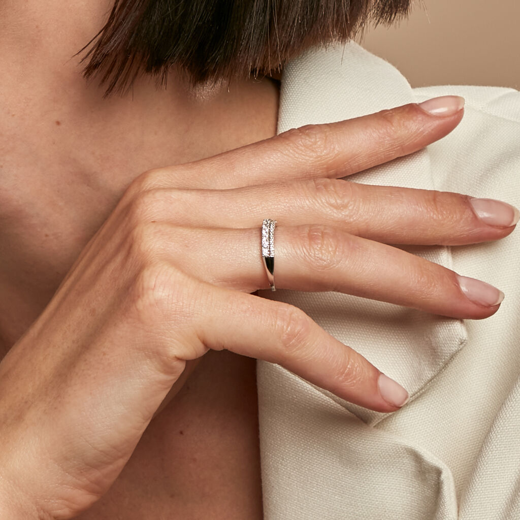 Bague The Crown Or Blanc Oxyde De Zirconium