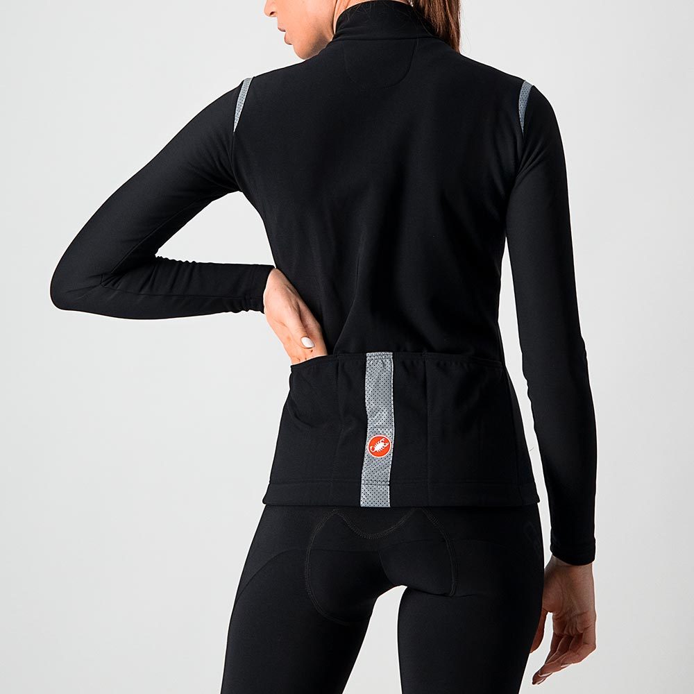 Castelli Tutto Nano Ros Fietsshirt Lange Mouwen Zwart Dames