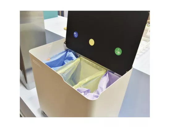 Poubelle design tri sélectif, fermeture douce, 60 litres, ECOBOX.
