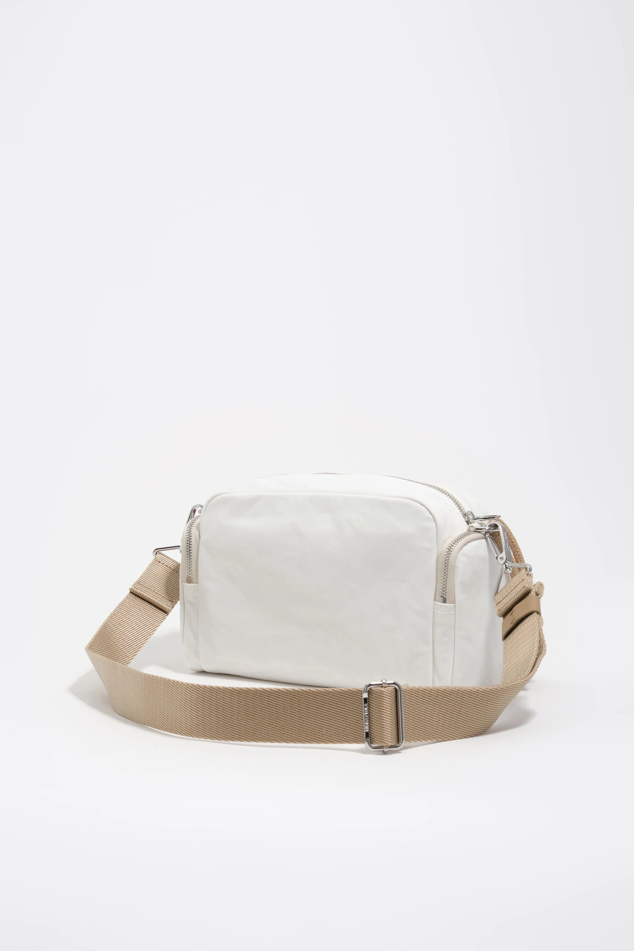 Bolsa de bolso média em náilon branco