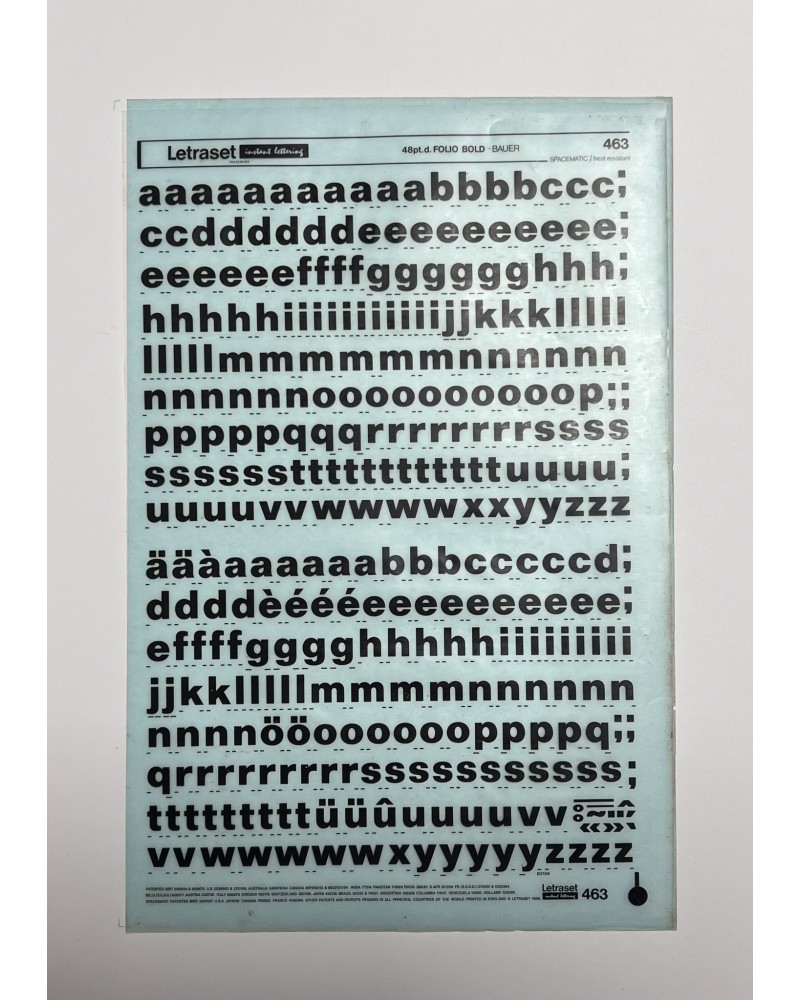Letraset 463 - FOLIO BOLD - 48pt