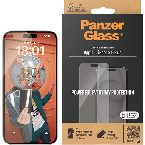PanzerGlass skærmbeskyttelse iPhone 15 Plus