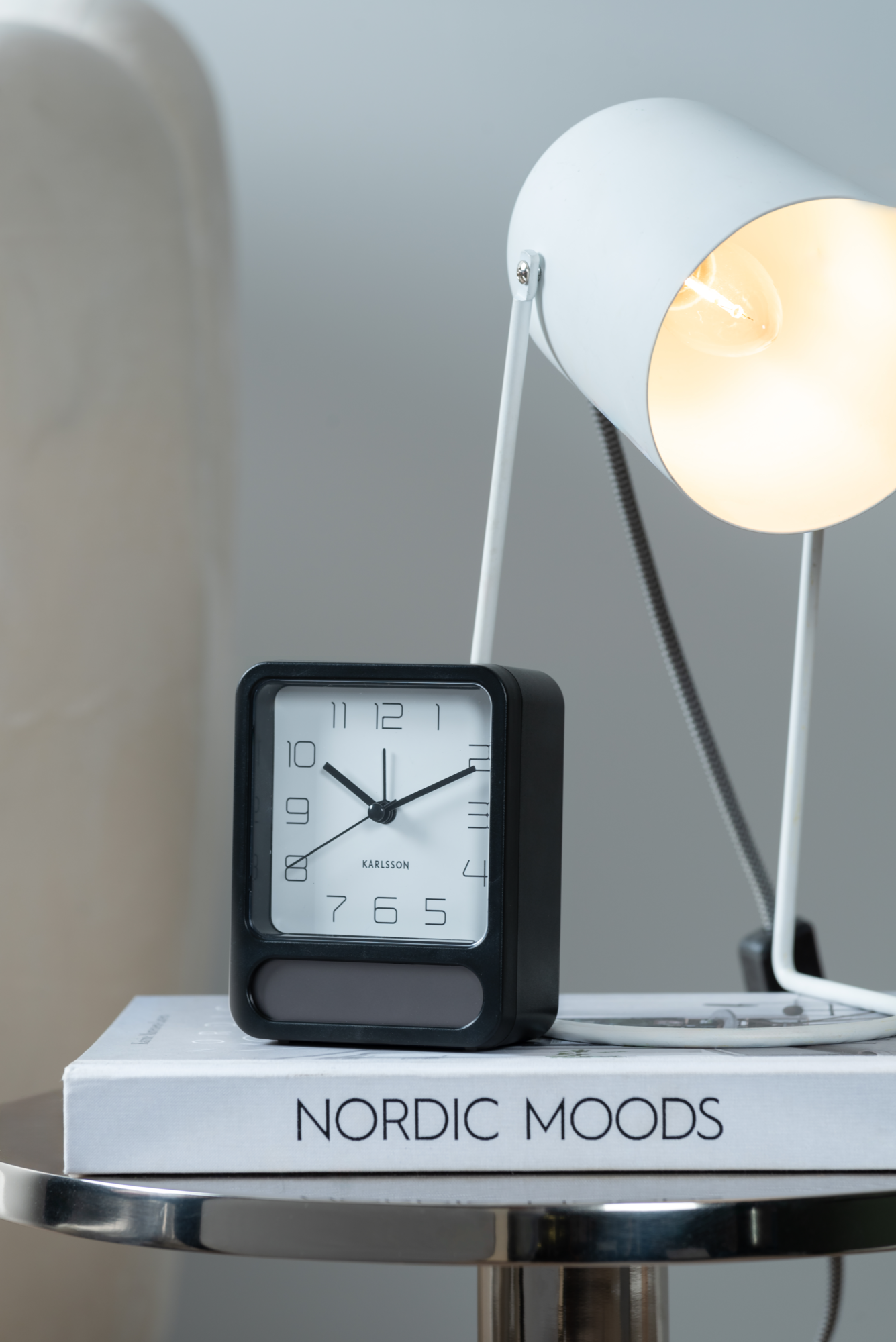 Alarm clock Duo matt warm grey