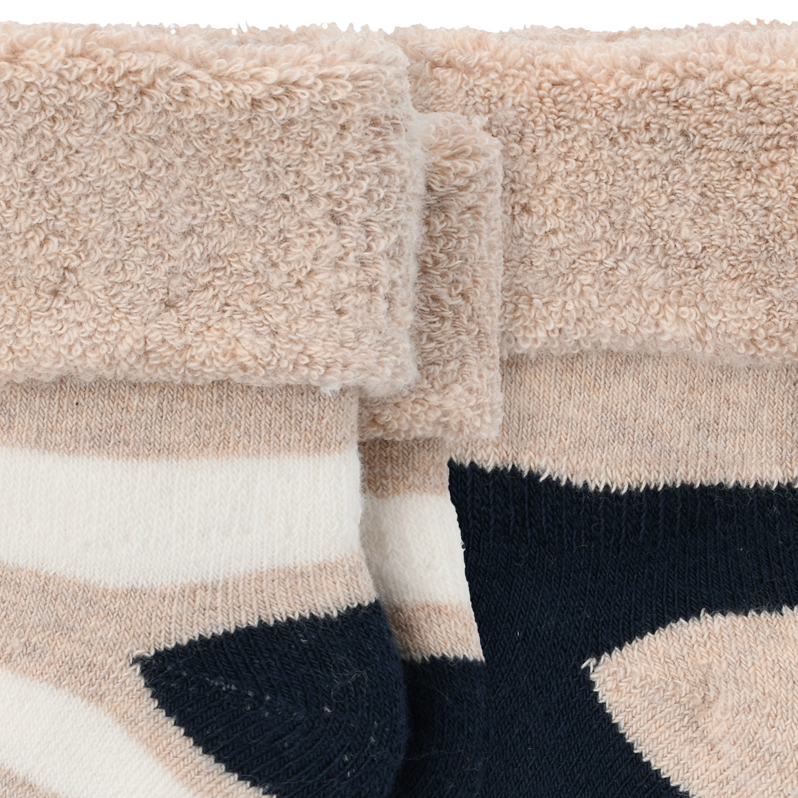 Topomini 2 Newborn Socken mit Frottee dunkelblau / beige