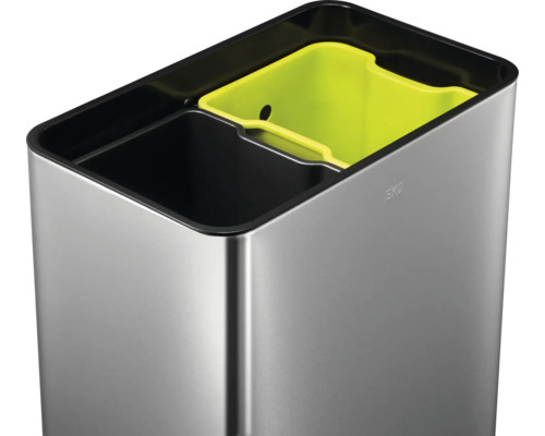 EKO Mirage sensor-geactiveerde prullenbak, 2 compartimenten, 20 liter, mat roestvrij staal