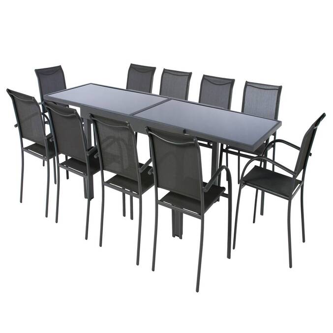 Table de jardin extensible PIAZZA Graphite