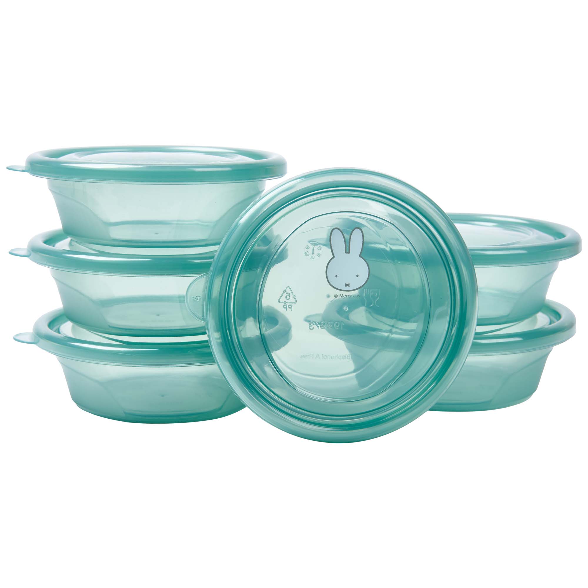 Koko Nijntje bewaarbakjes 210ml - 6 stuks mint