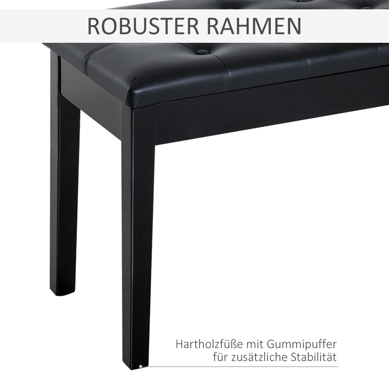 HOMCOM Klavierhocker mit Stauraum schwarz 75 x 35 x 50 cm (LxBxH)