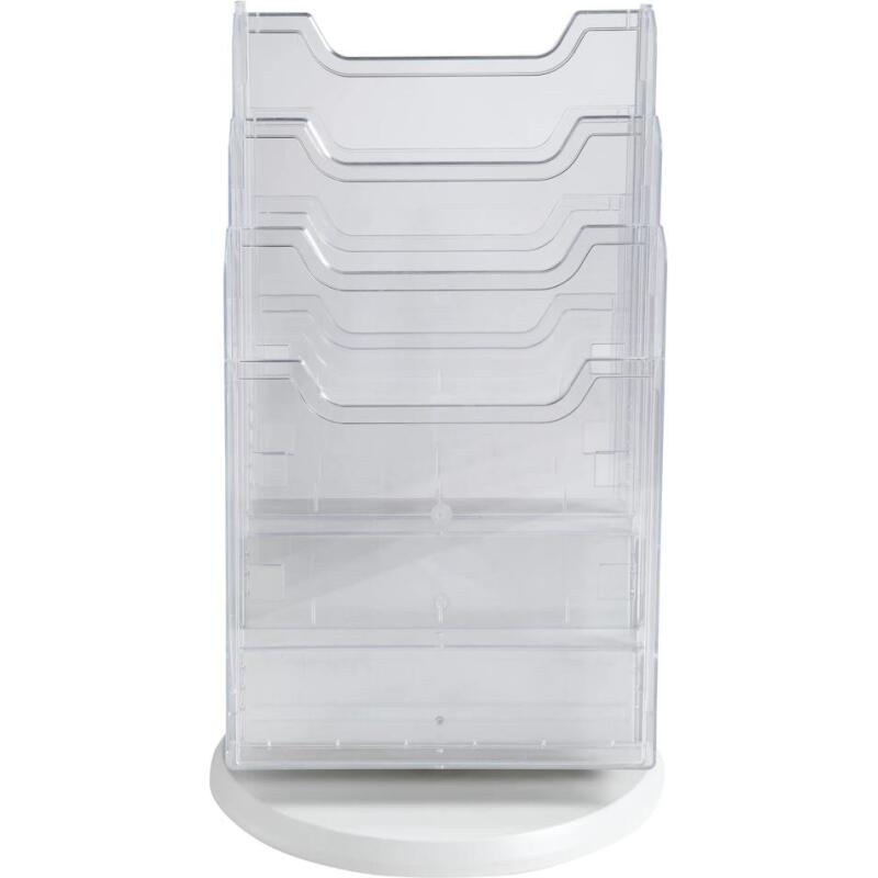 Distributeur de prospectus tourniquet de table 6 Compartiments A4 - Cristal